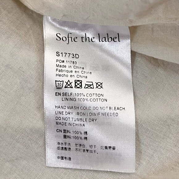 Sofie the Label Ivory Ballon Bow Cotton Midi Dress Sz M - Picture 12 of 14